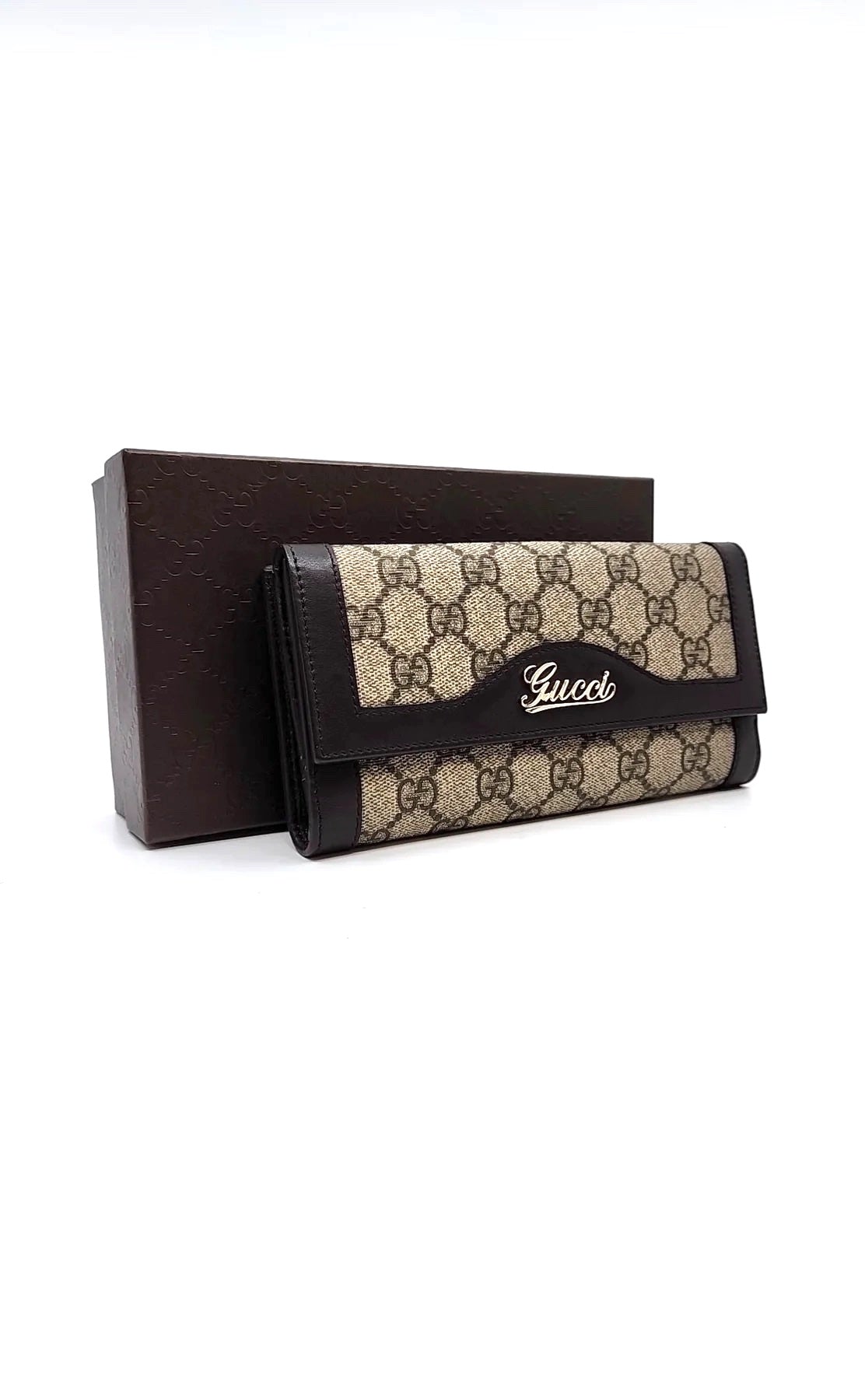 GUCCI GG SCRIPT LOGO CONTINENTAL WALLET