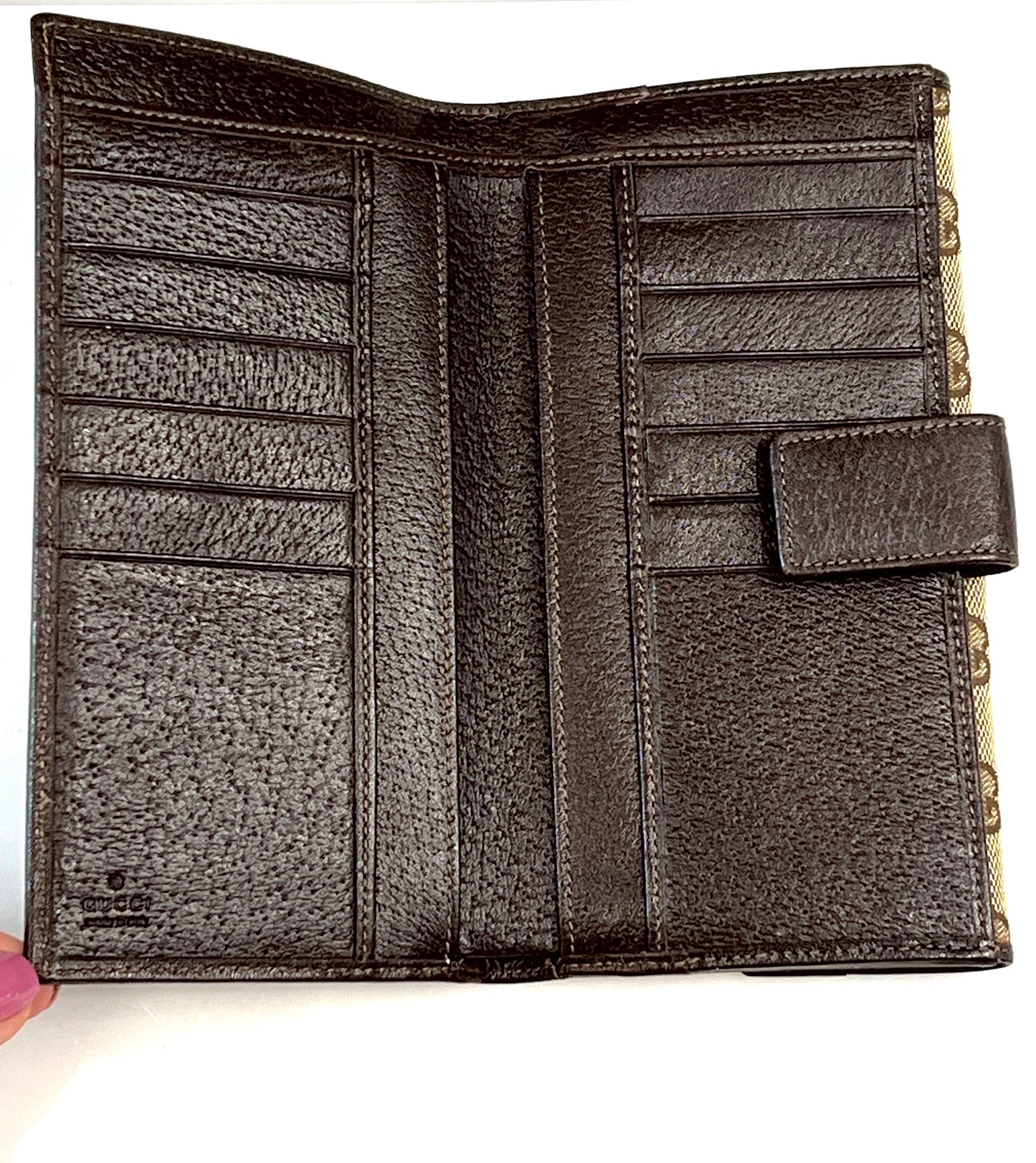 GUCCI GG SCRIPT LOGO CONTINENTAL WALLET