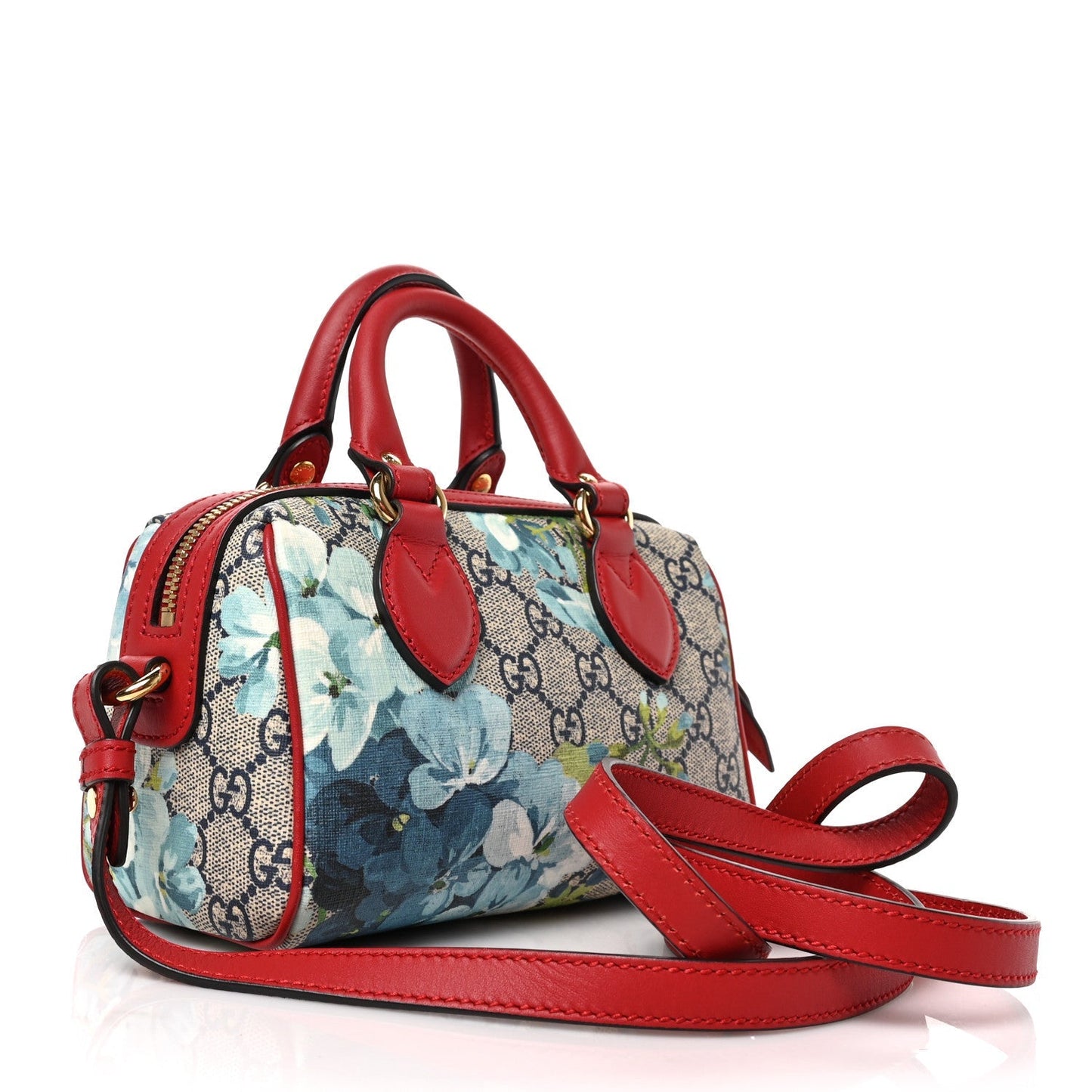 GUCCI GG SUPREME MONOGRAM BLOOMS MINI BOSTON BAG