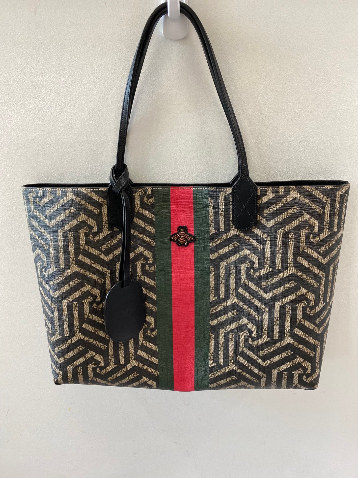 GUCCI GG SUPREME MONOGRAM CALEIDO WEB TOTE BAG