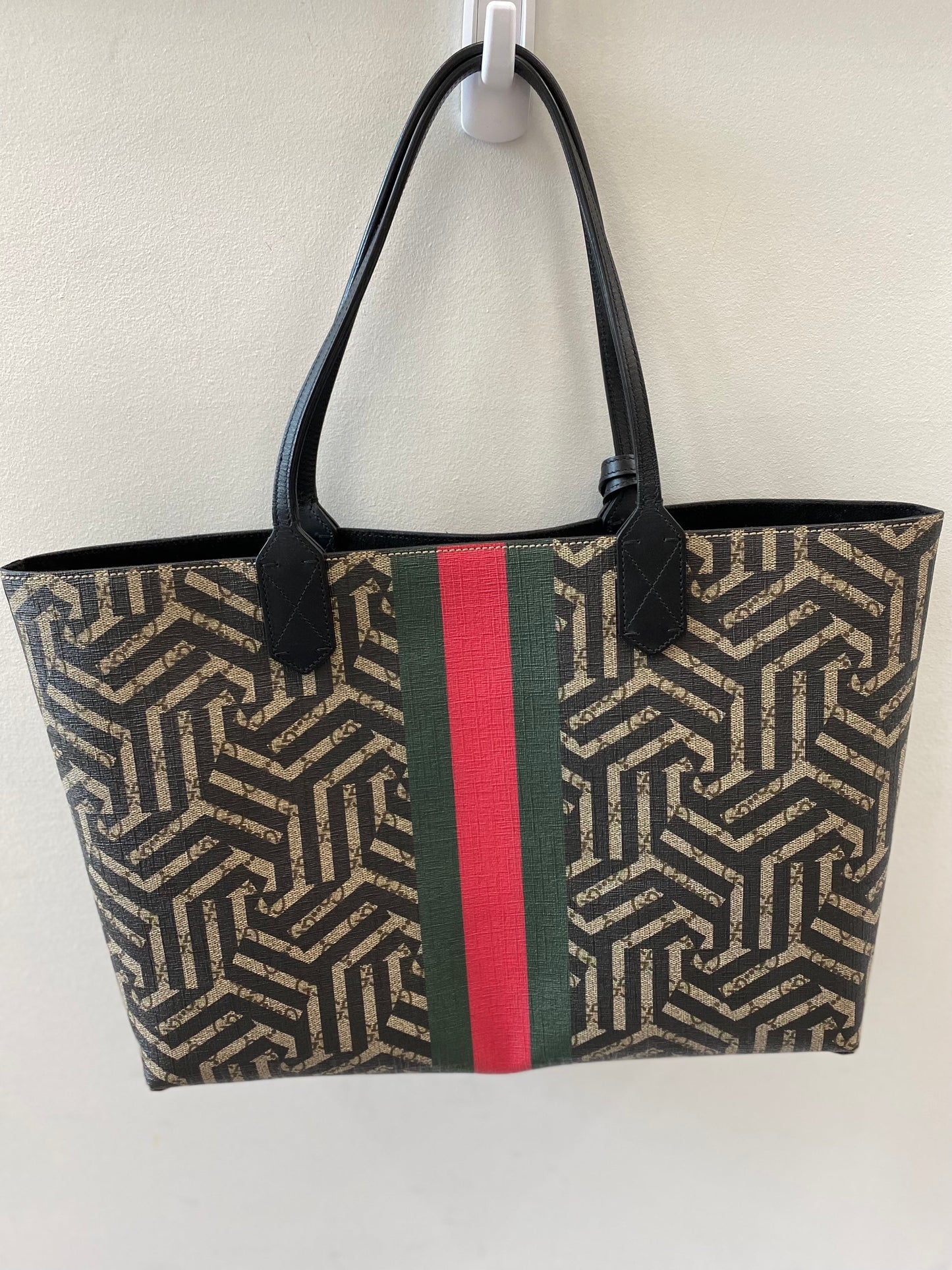 GUCCI GG SUPREME MONOGRAM CALEIDO WEB TOTE BAG