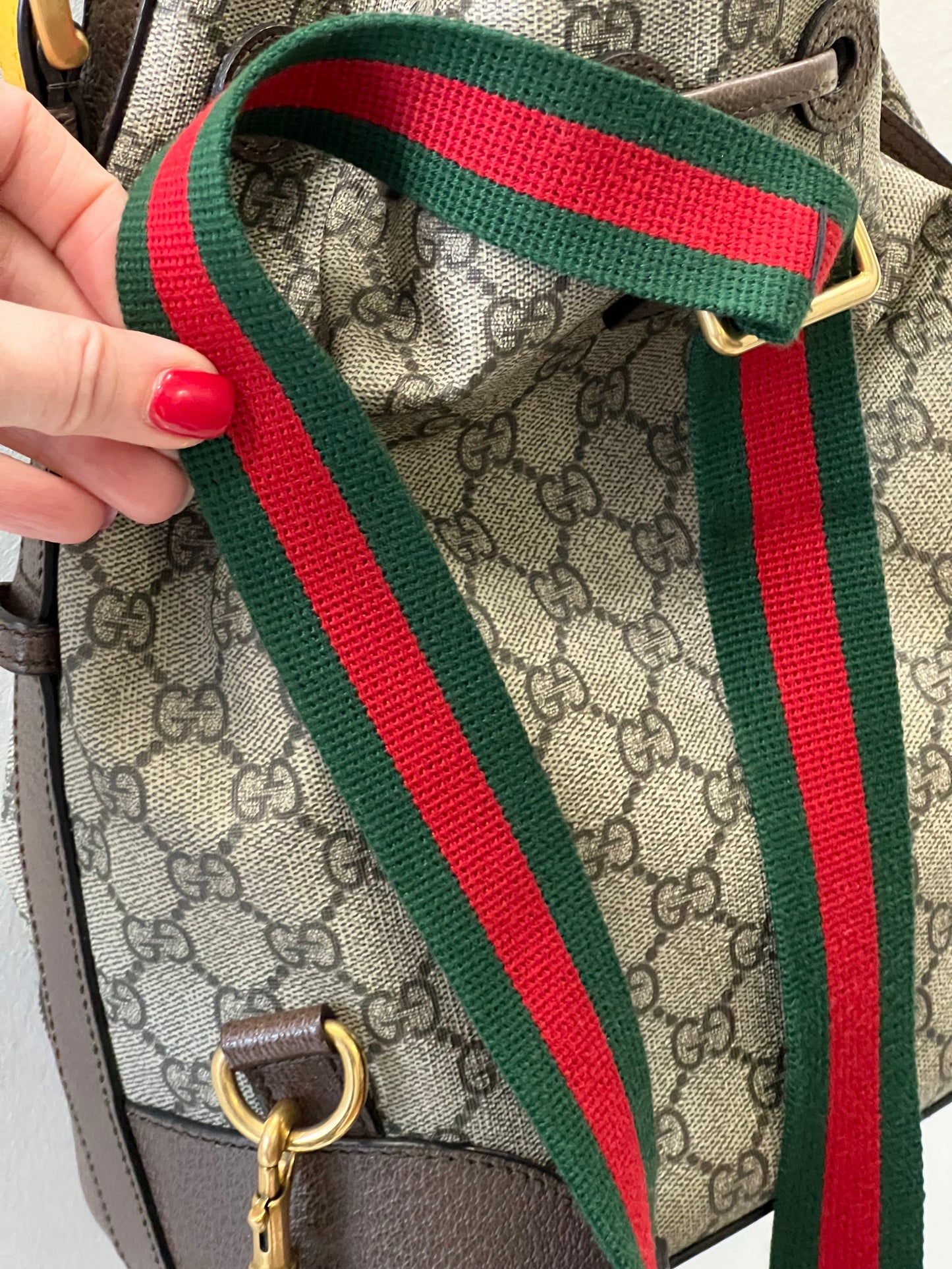 GUCCI GG SUPREME MONOGRAM NEO VINTAGE DRAWSTRING BUCKET BACKPACK