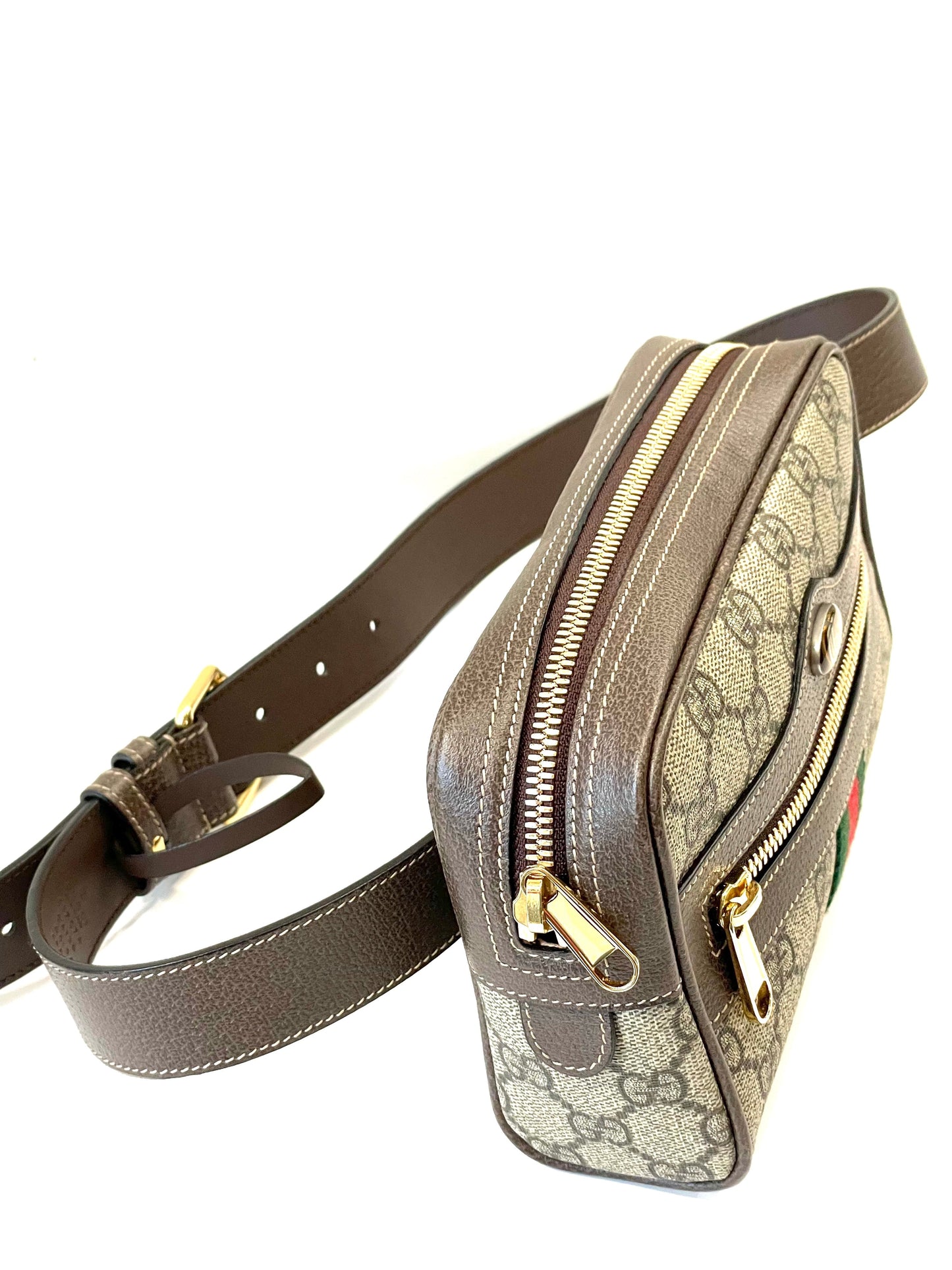 GUCCI GG SUPREME MONOGRAM SMALL OPHIDIA BELT BAG