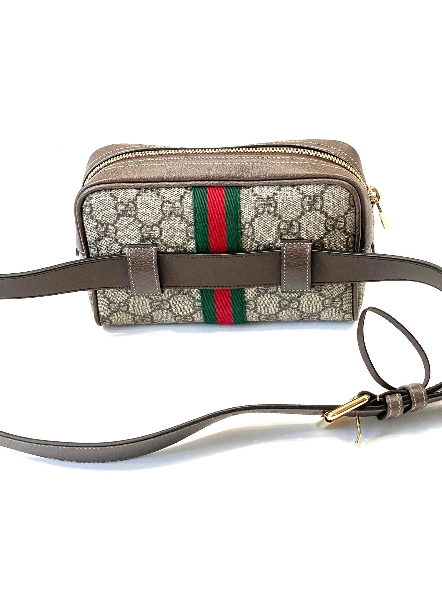 GUCCI GG SUPREME MONOGRAM SMALL OPHIDIA BELT BAG