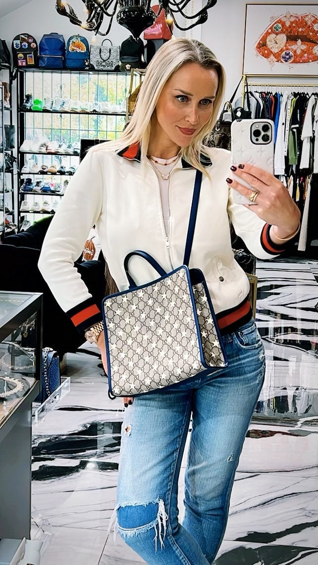 GUCCI GG SUPREME MONOGRAM STARS CHILDRENS TOTE BAG