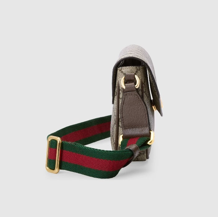 GUCCI GG SUPREME OPHIDIA MINI ENVELOPE SHOULDER BAG