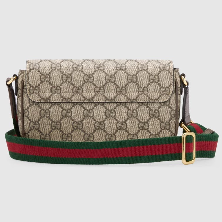 GUCCI GG SUPREME OPHIDIA MINI ENVELOPE SHOULDER BAG