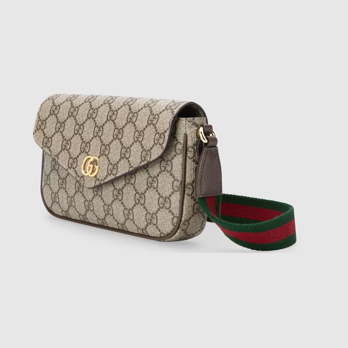 GUCCI GG SUPREME OPHIDIA MINI ENVELOPE SHOULDER BAG