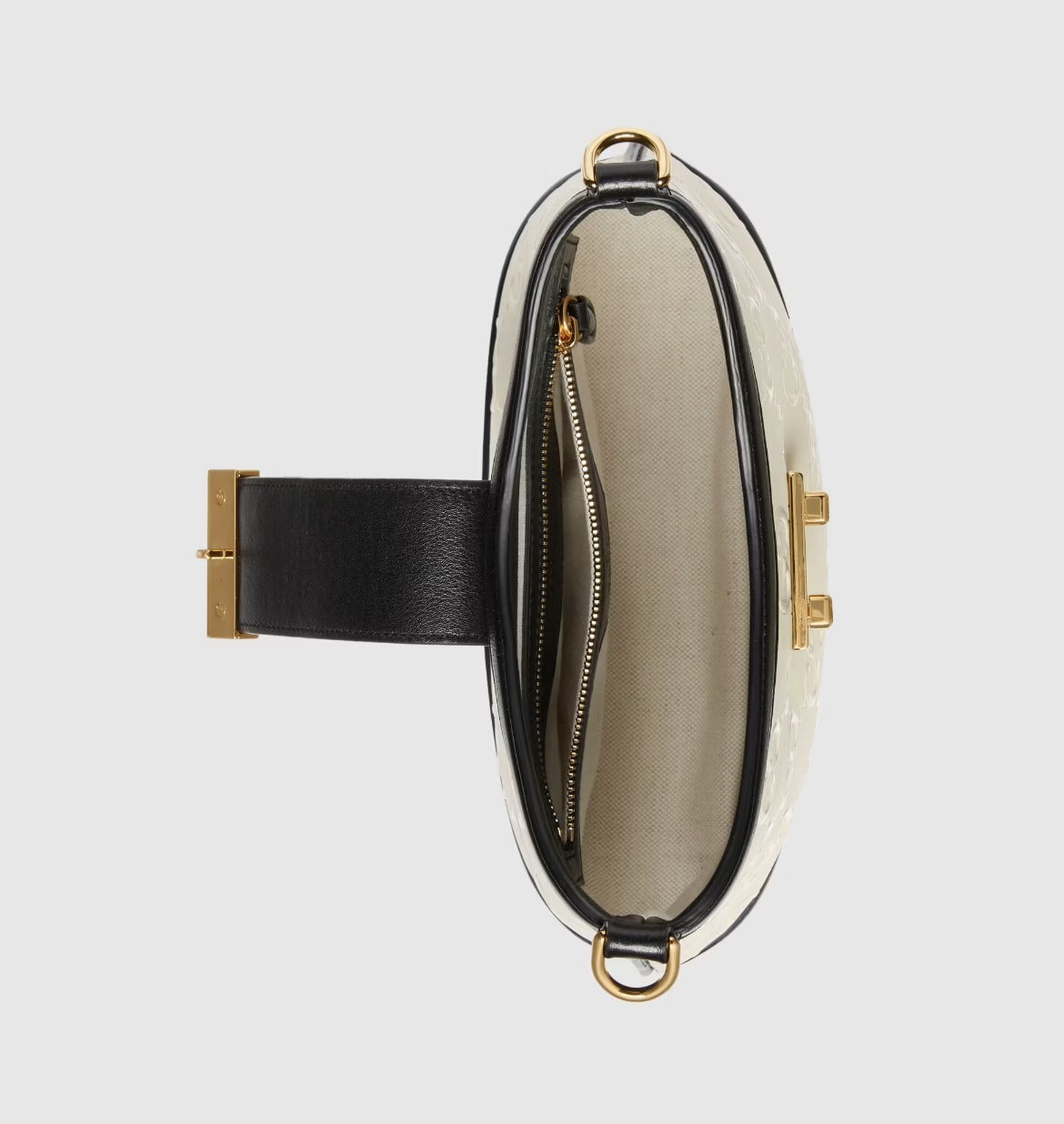 GUCCI GG EMBOSSED LEATHER SHOULDER BAG