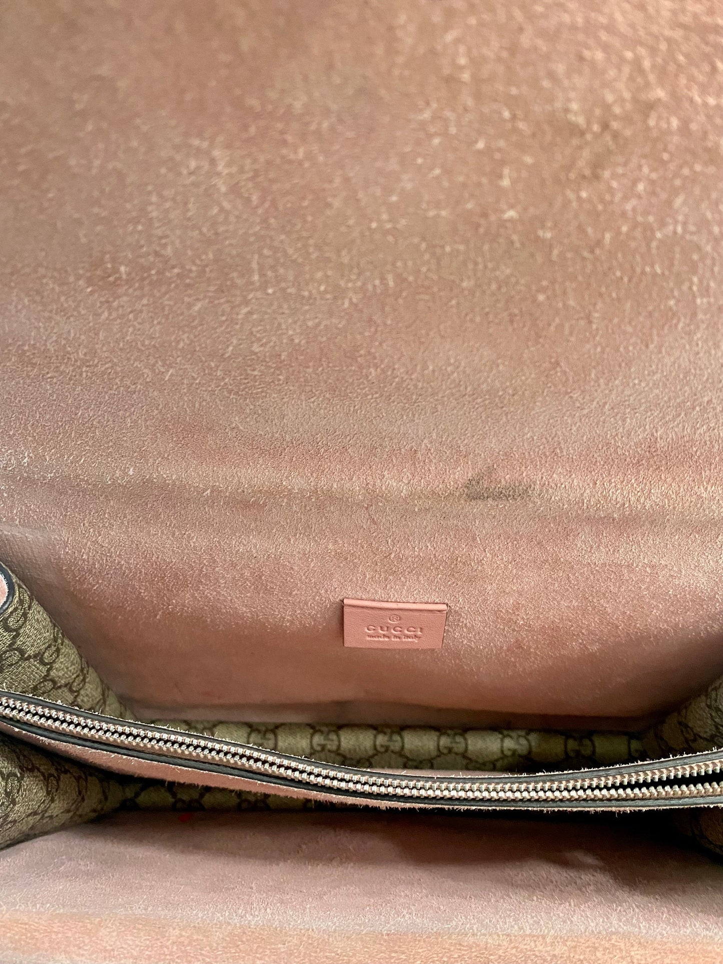 GUCCI GG SUPREME MONOGRAM DIONYSUS SUEDE CRYSTAL MEDIUM SHOULDER BAG