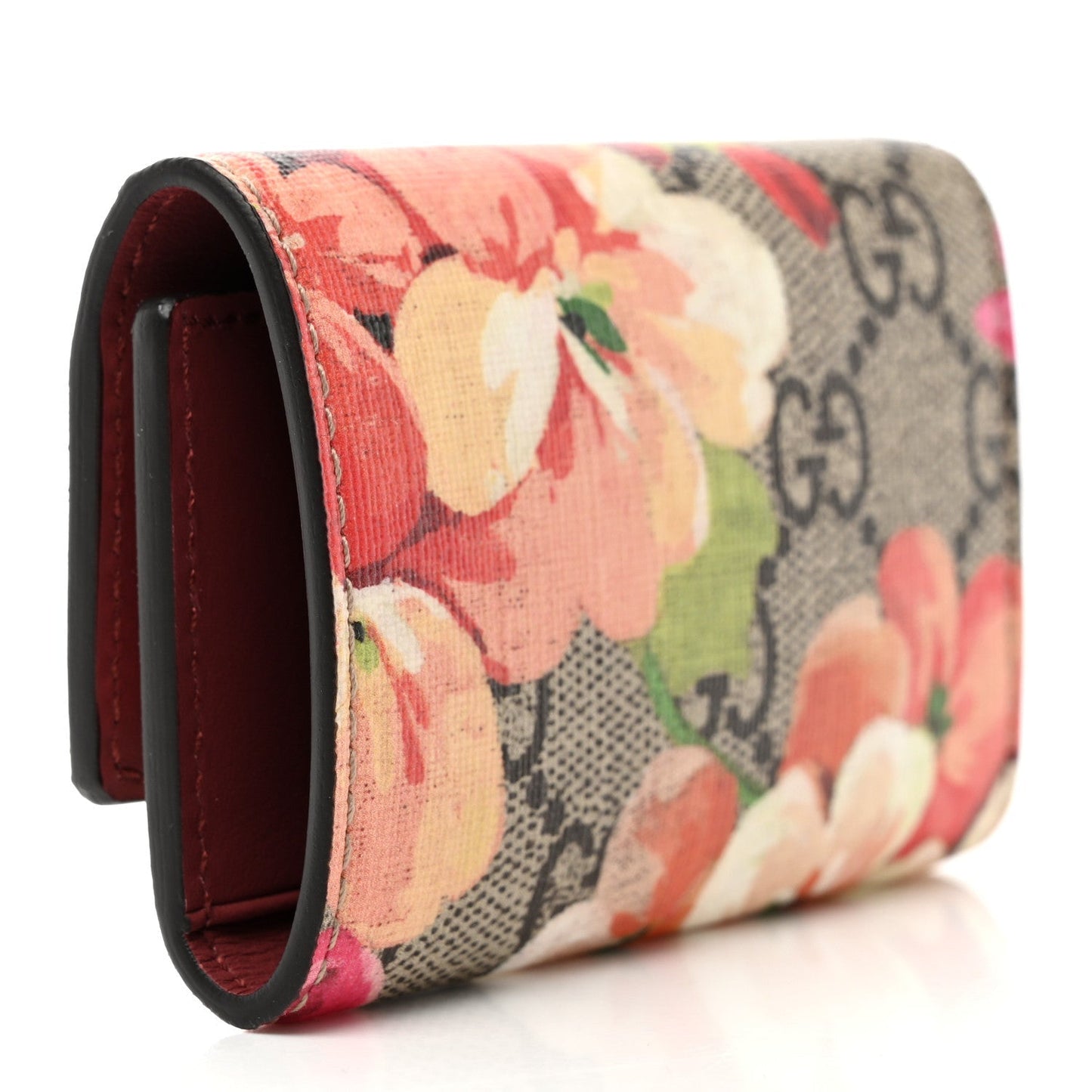 GUCCI GG SUPREME MONOGRAM BLOOMS SIX KEY HOLDER CASE IN DRY ROSE