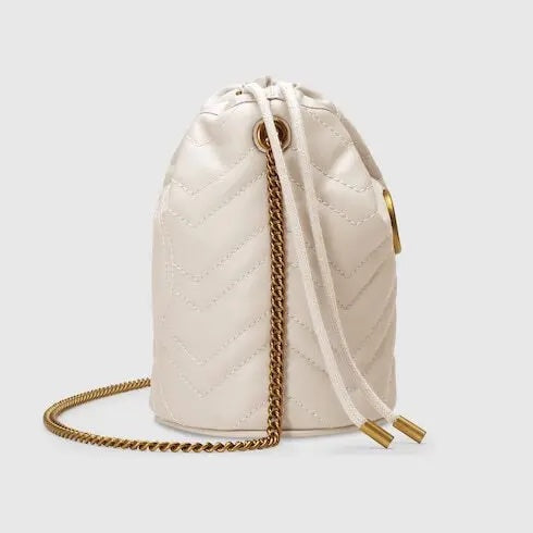 GUCCI GG MARMONT MINI QUILTED LEATHER BUCKET BAG