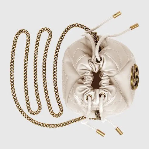 GUCCI GG MARMONT MINI QUILTED LEATHER BUCKET BAG