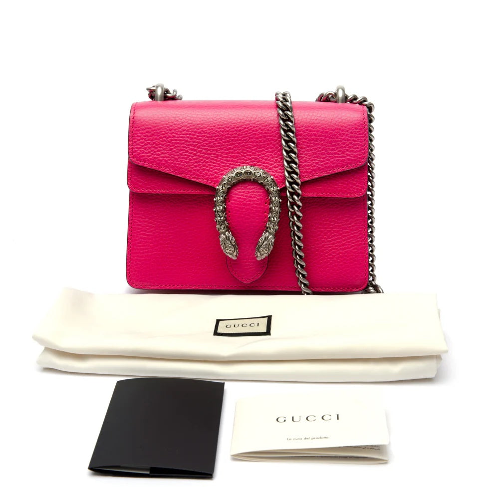 GUCCI GRAINED CALFSKIN LEATHER MINI DIONYSUS BAG