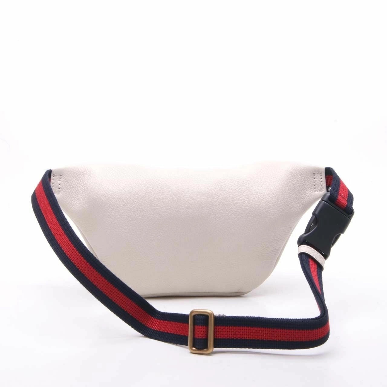 GUCCI GRAINED CALFSKIN WEB LOGO LARGE BELT BAG
