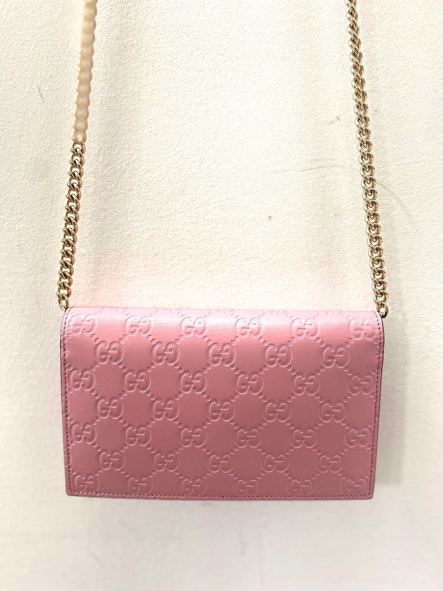 GUCCI GUCCISSIMA LEATHER ICON CHAIN WALLET