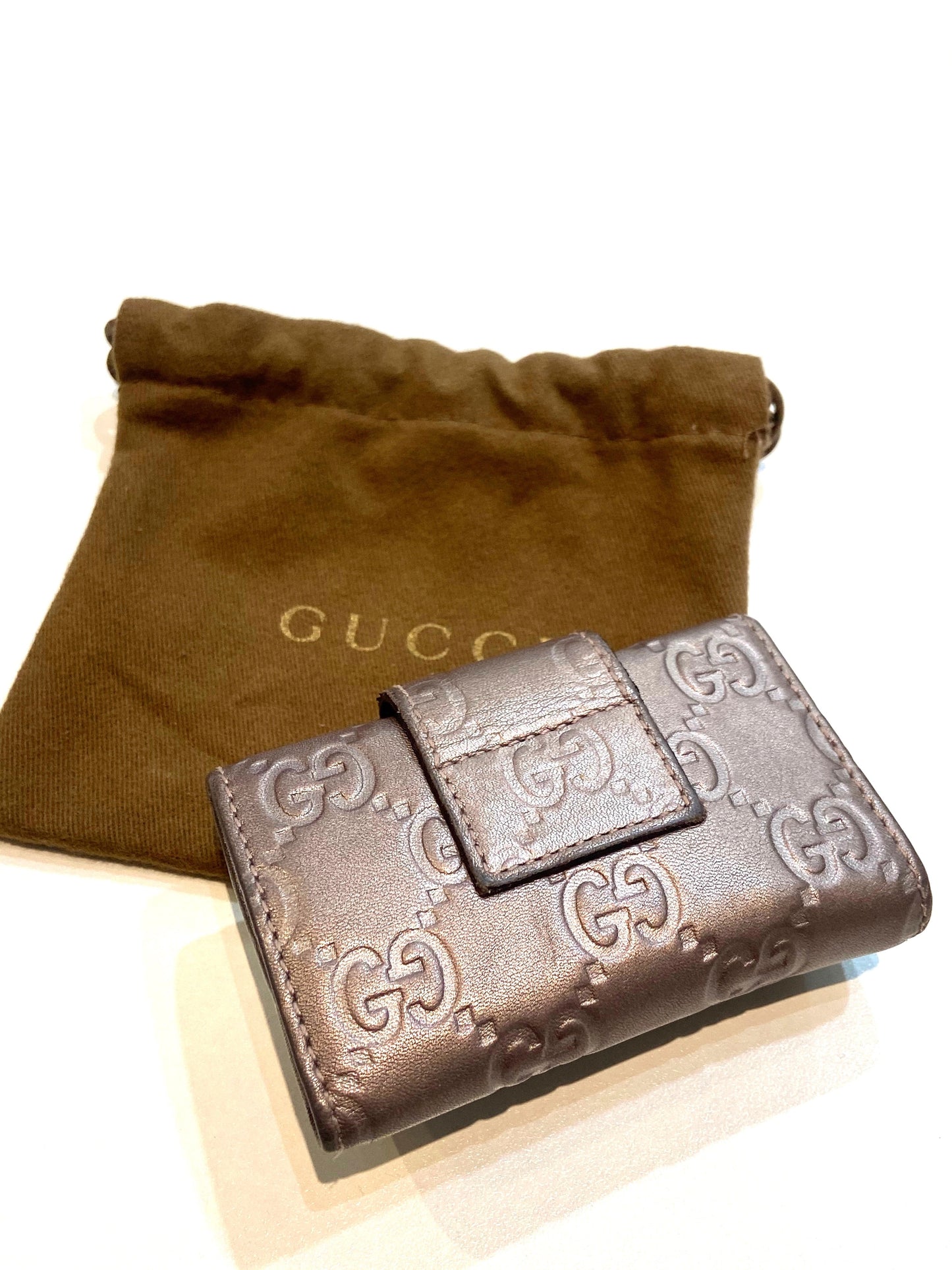GUCCI GUCCISSIMA LEATHER KEY HOLDER CASE