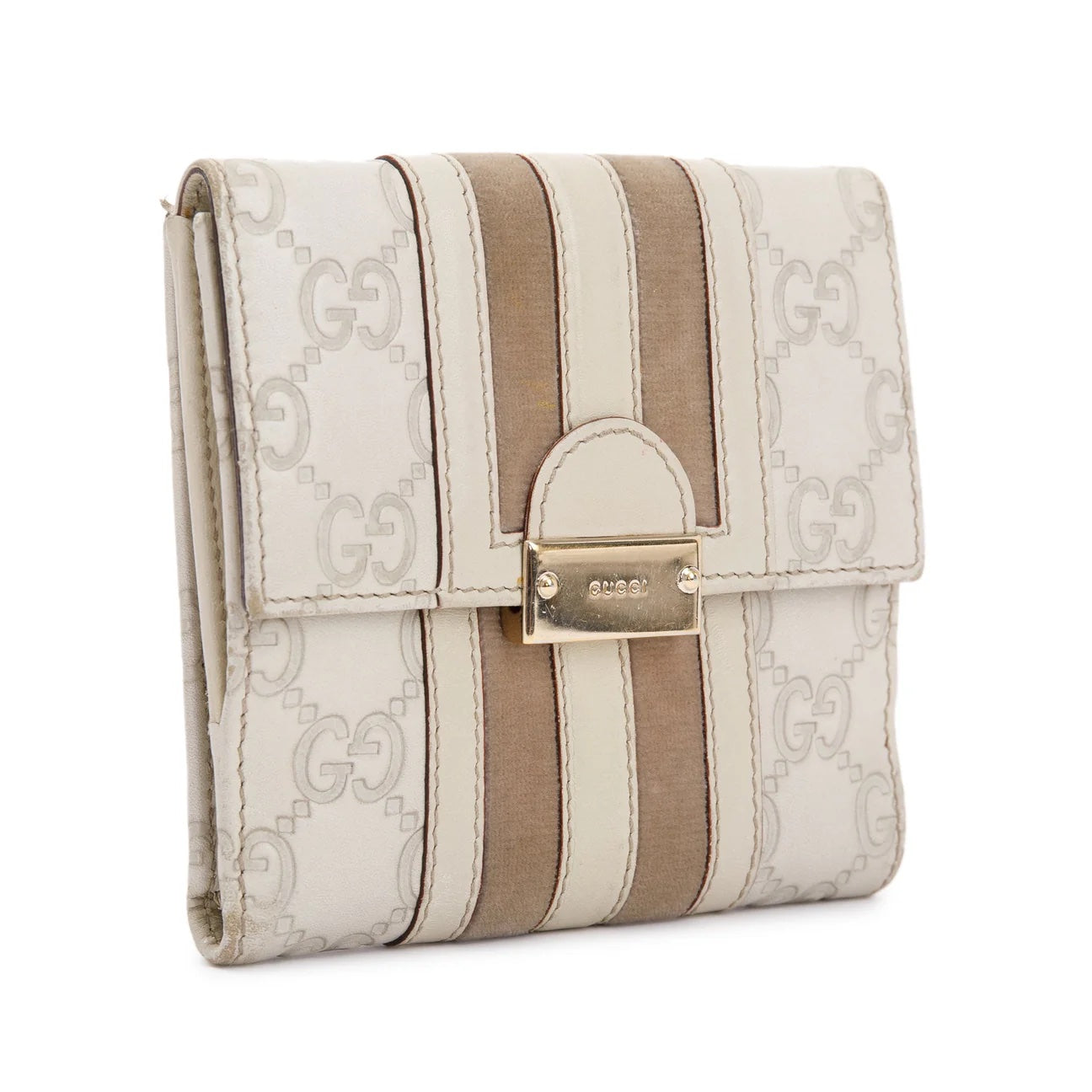 GUCCI GUCCISSIMA VINTAGE LEATHER & SUEDE FLAP WALLET