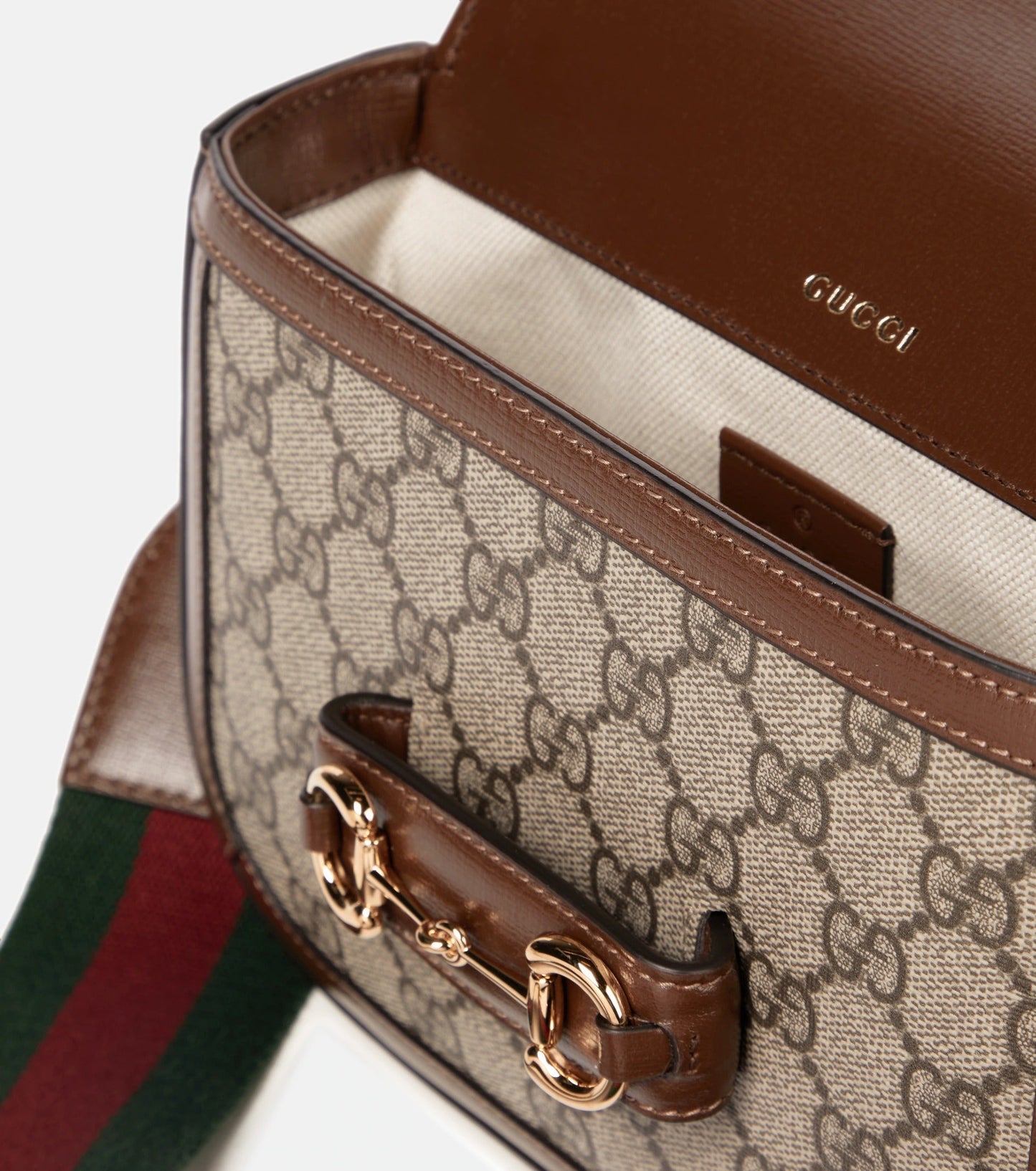 GUCCI GG SUPREME MONOGRAM WEB MINI HORSEBIT 1955 CROSSBODY BAG