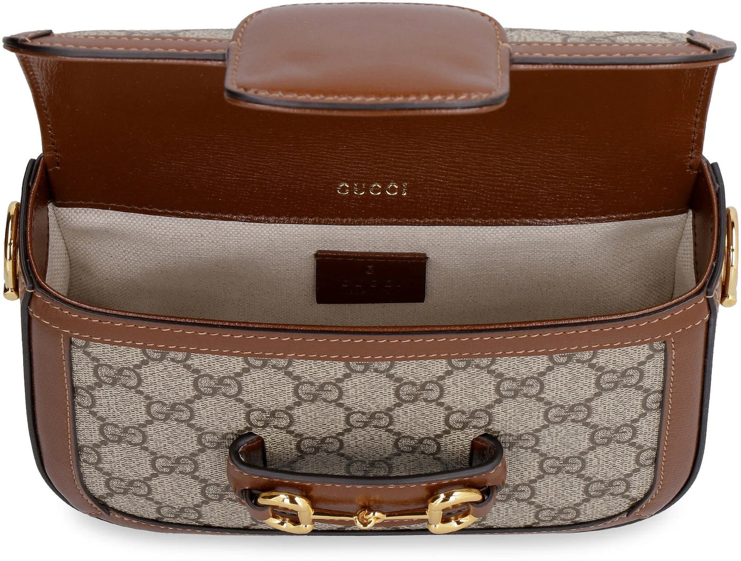 GUCCI GG SUPREME MONOGRAM WEB MINI HORSEBIT 1955 CROSSBODY BAG