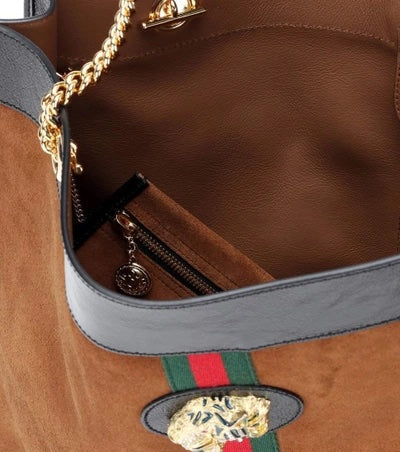 GUCCI LINEA RAJAH LARGE SUEDE TOTE BAG