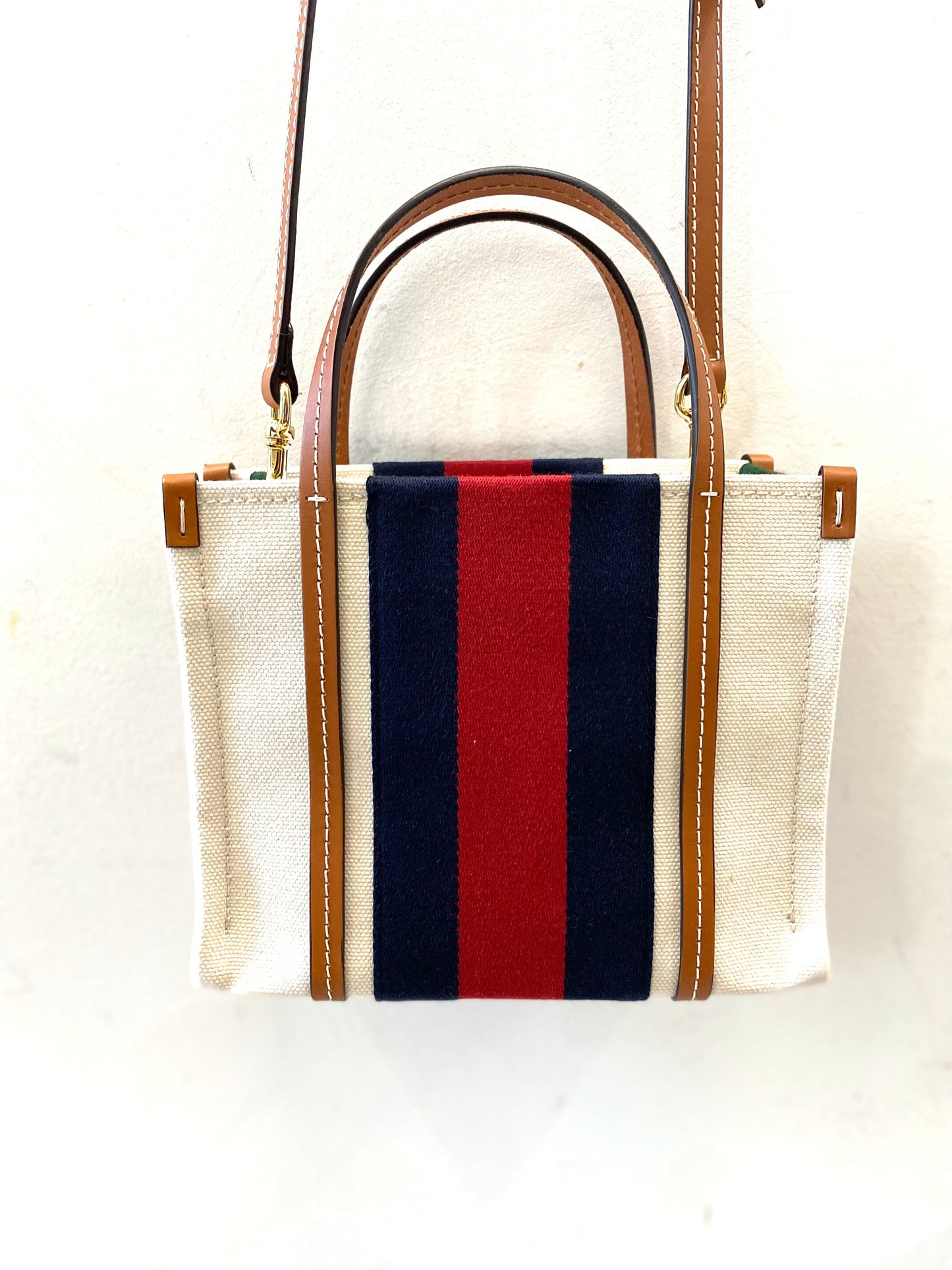 GUCCI INTERLOCKING G WEB MINI TOTE BAG