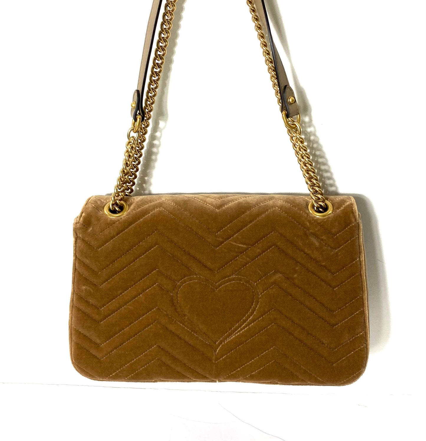 GUCCI GG MARMONT 2.0 MATELASSE MEDIUM VELVET SHOULDER BAG