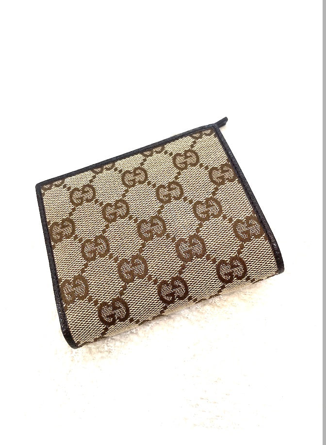 GUCCI GG MONOGRAM VINTAGE CANVAS BI-FOLD WALLET