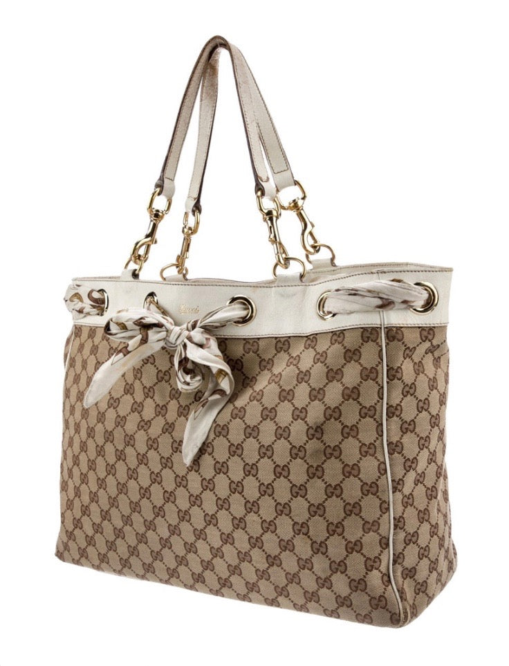 GUCCI GG MONOGRAM LARGE POSITANO TOTE BAG