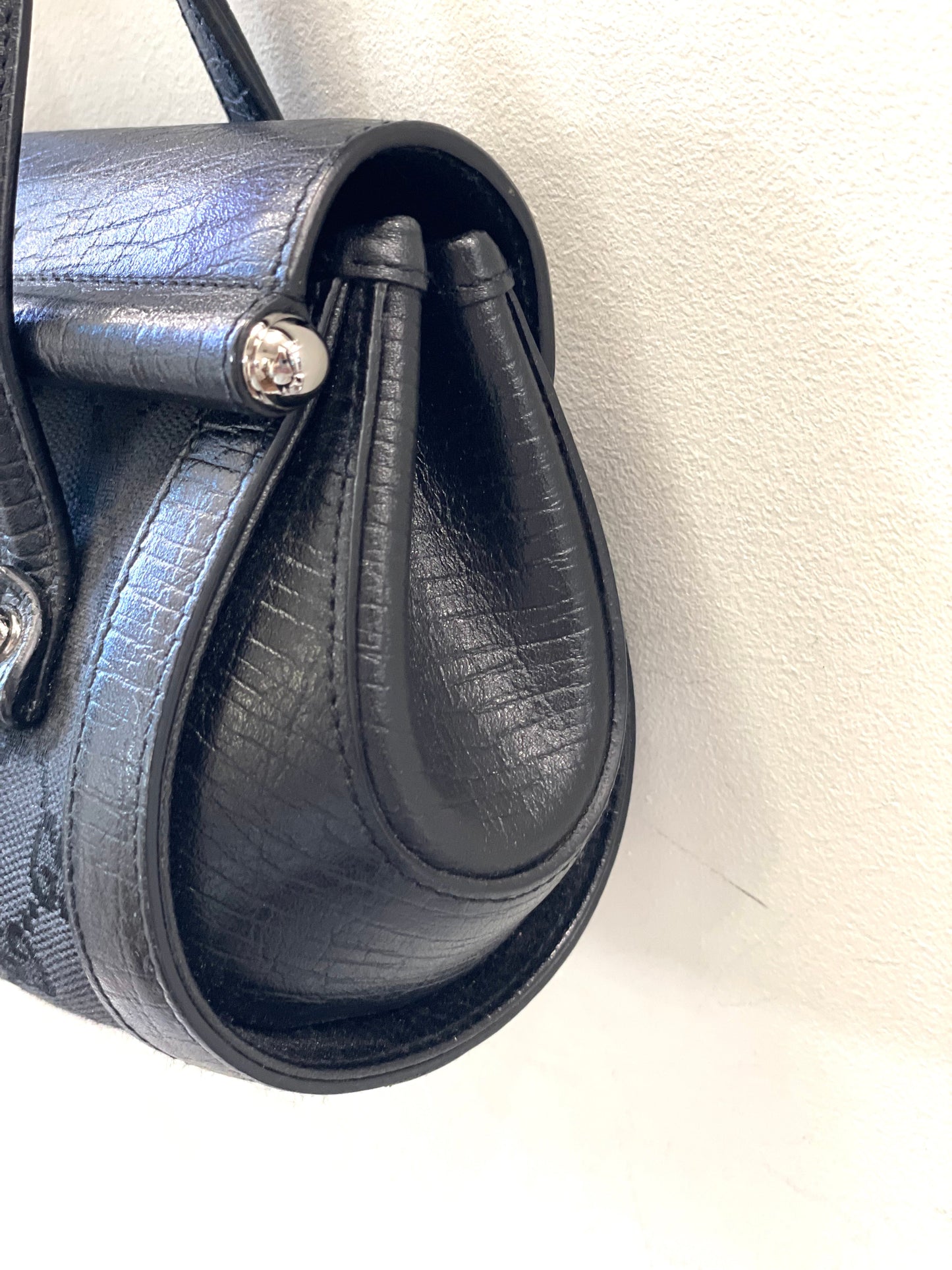 GUCCI MONOGRAM SMALL BAMBOO BULLET BAG