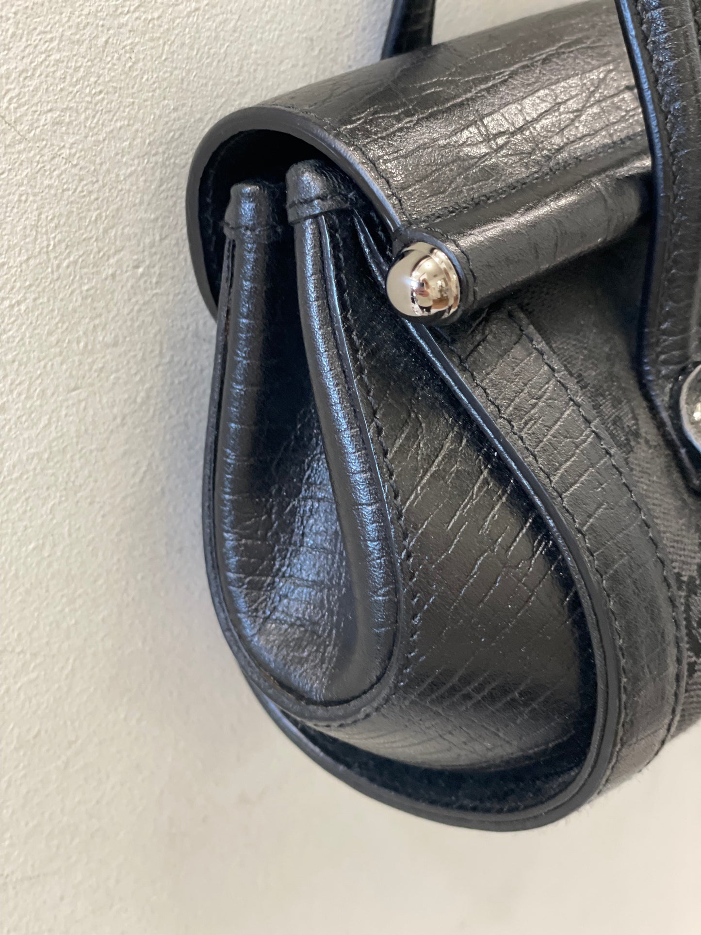 GUCCI MONOGRAM SMALL BAMBOO BULLET BAG