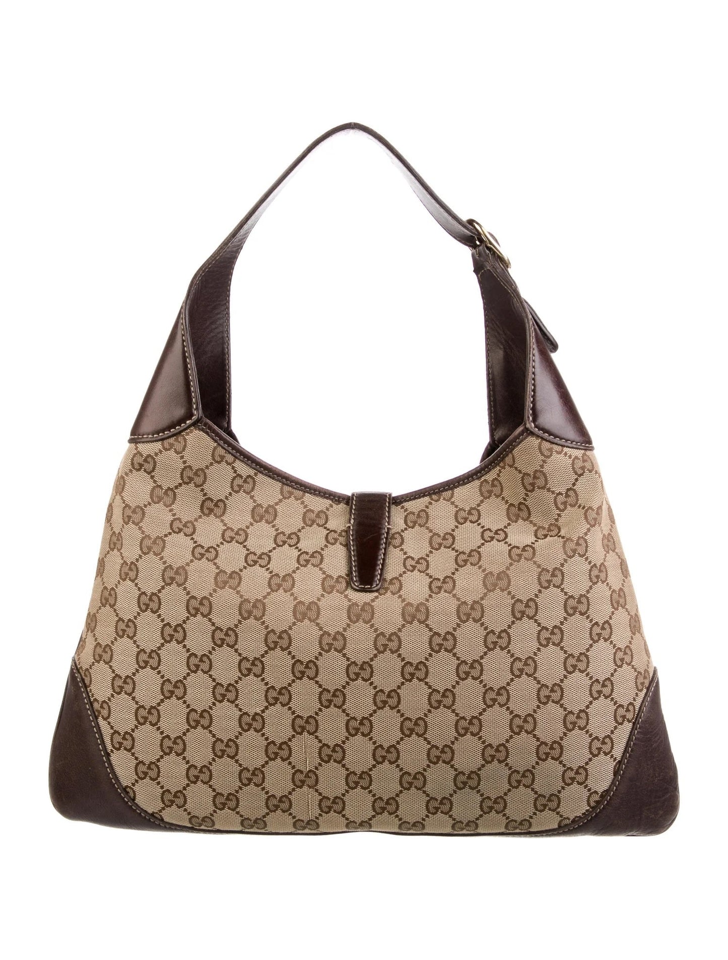 GUCCI MONOGRAM VINTAGE WEB JACKIE O BOUVIER HOBO BAG