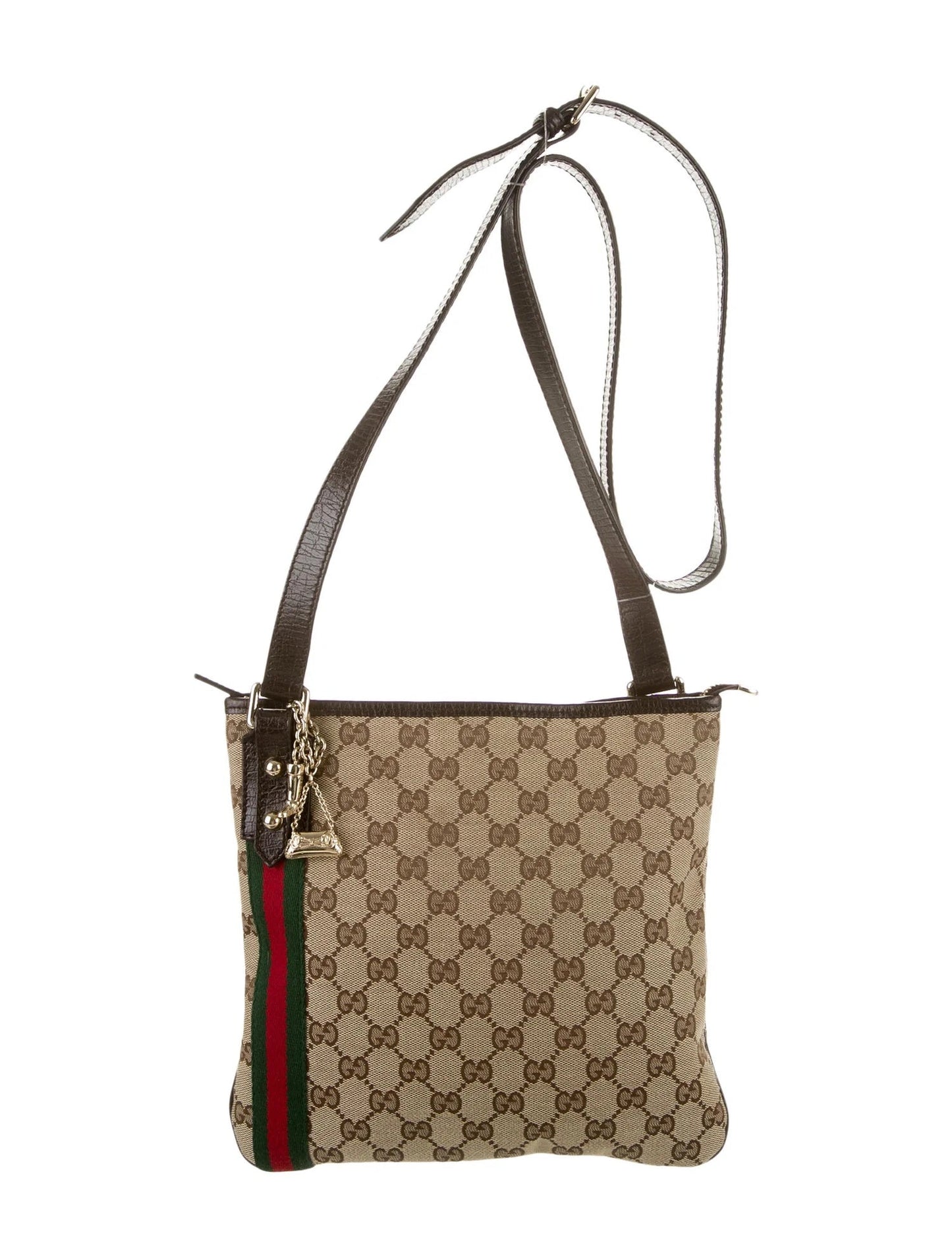 GUCCI MONOGRAM WEB JOLICOEUR CHARMS MESSENGER BAG