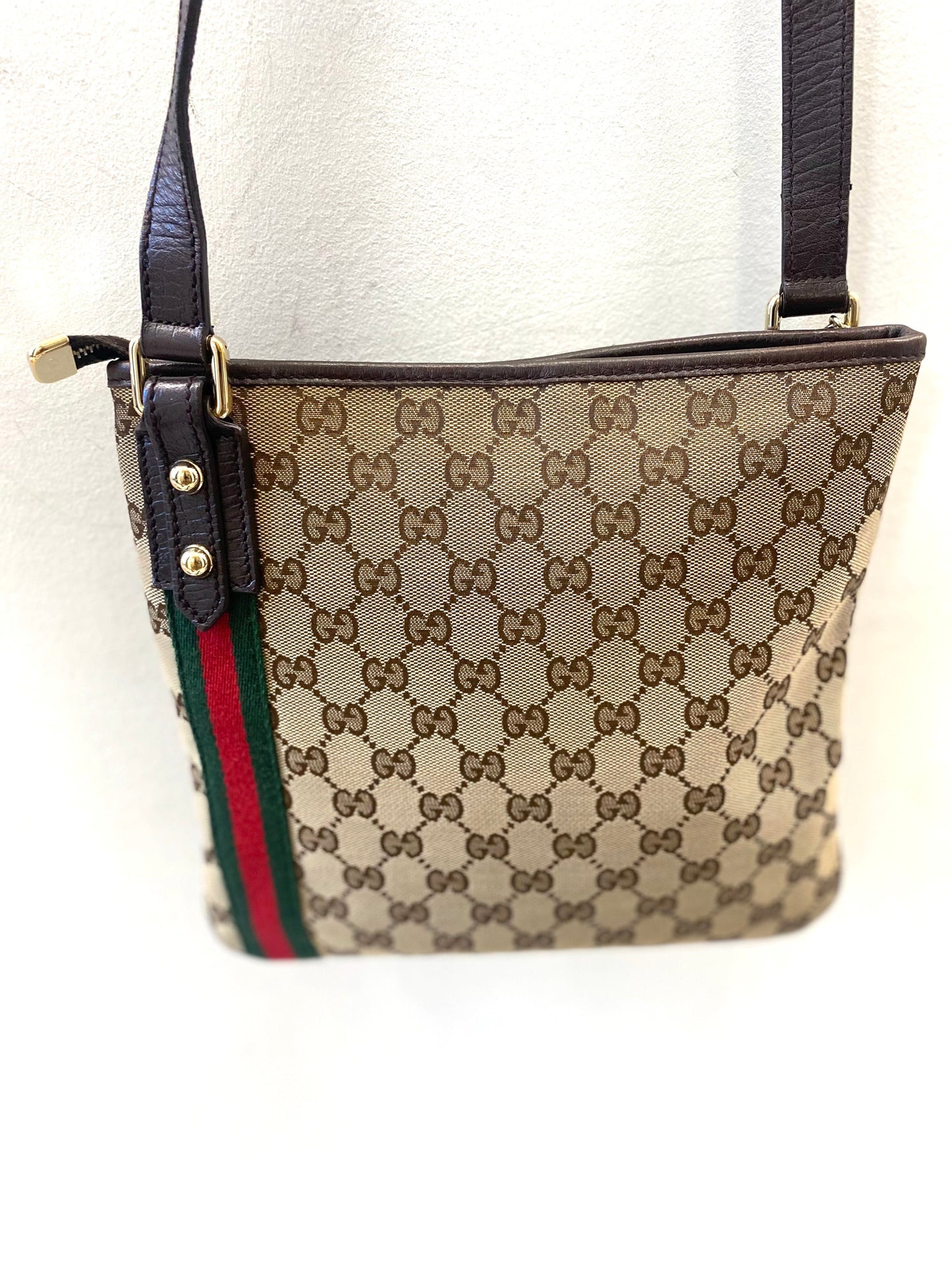GUCCI MONOGRAM WEB JOLICOEUR CHARMS MESSENGER BAG