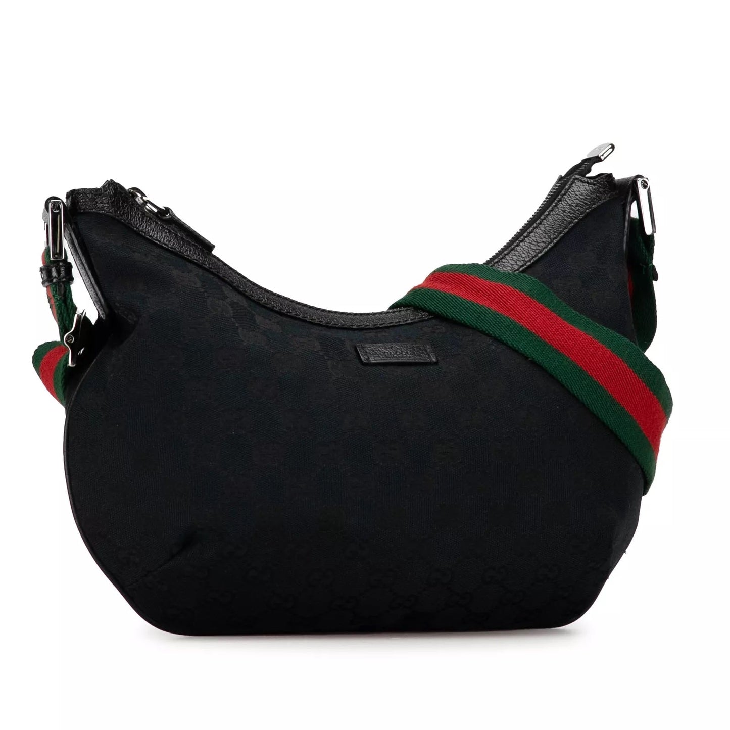 GUCCI GG MONOGRAM WEB HALF MOON HOBO BAG