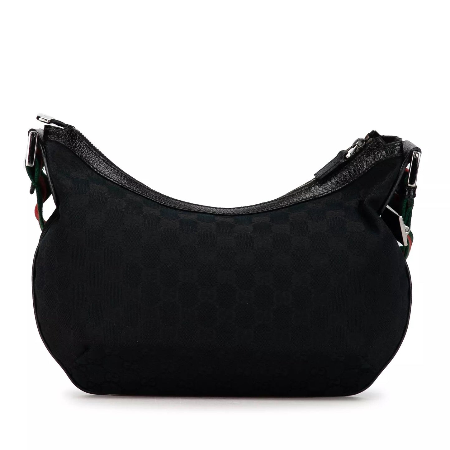 GUCCI GG MONOGRAM WEB HALF MOON HOBO BAG