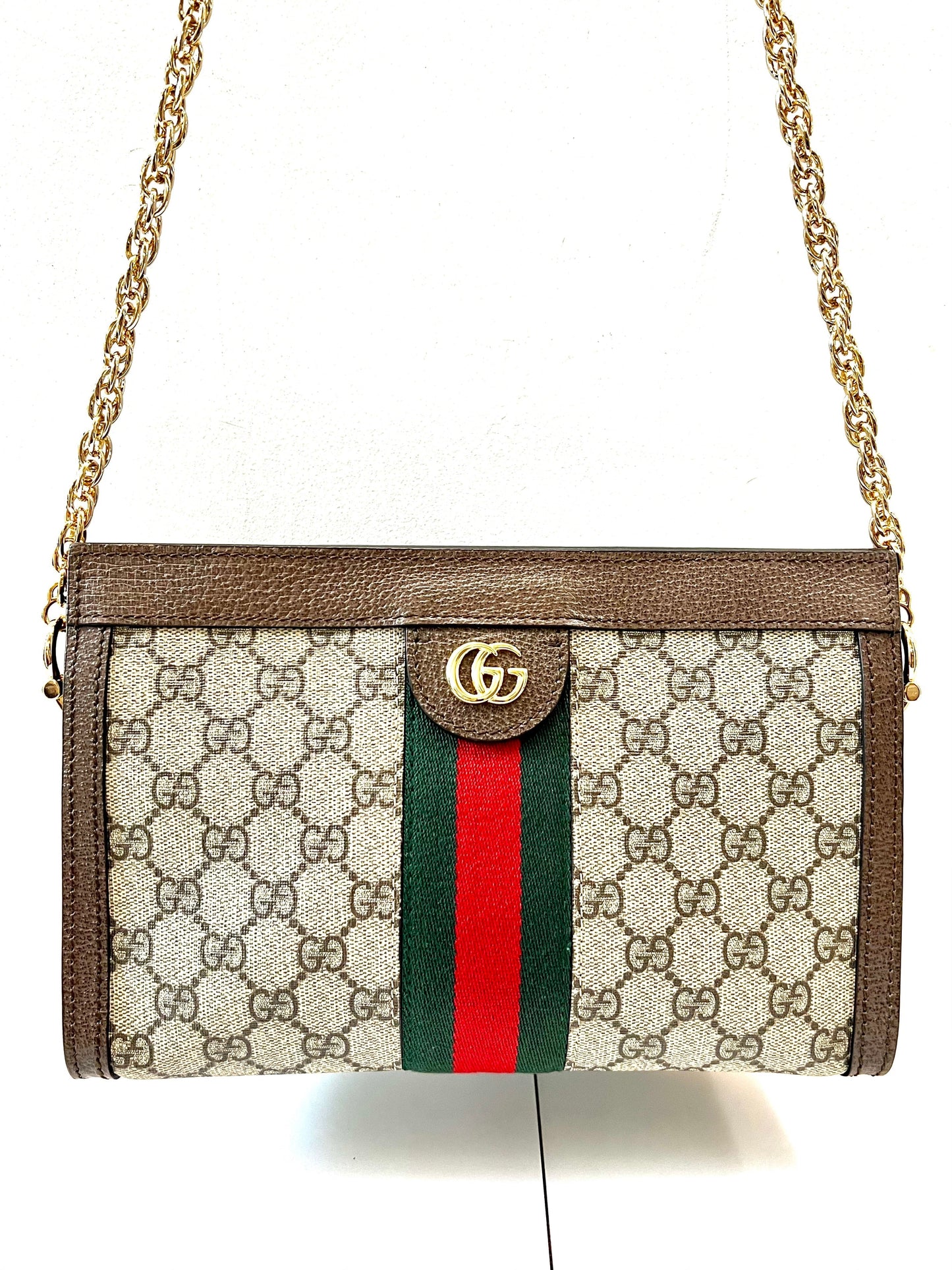 GUCCI OPHIDIA GG SUPREME CHAIN SHOULDER BAG