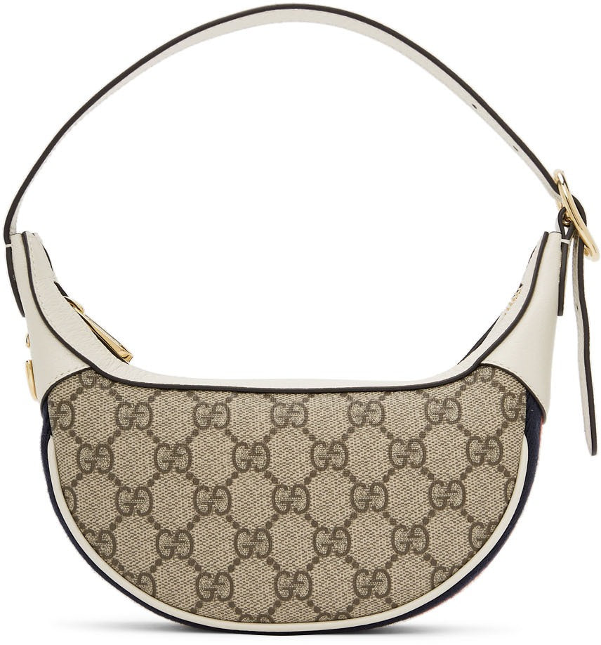 GUCCI GG SUPREME CANVAS CALFSKIN MINI HOBO BAG