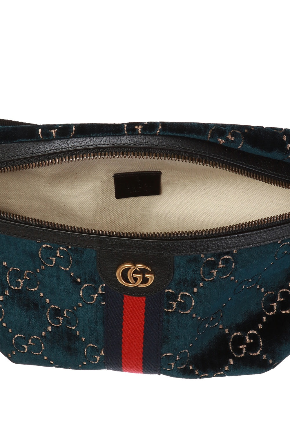 GUCCI GG OPHIDIA WEB VELVET LARGE BELT BAG