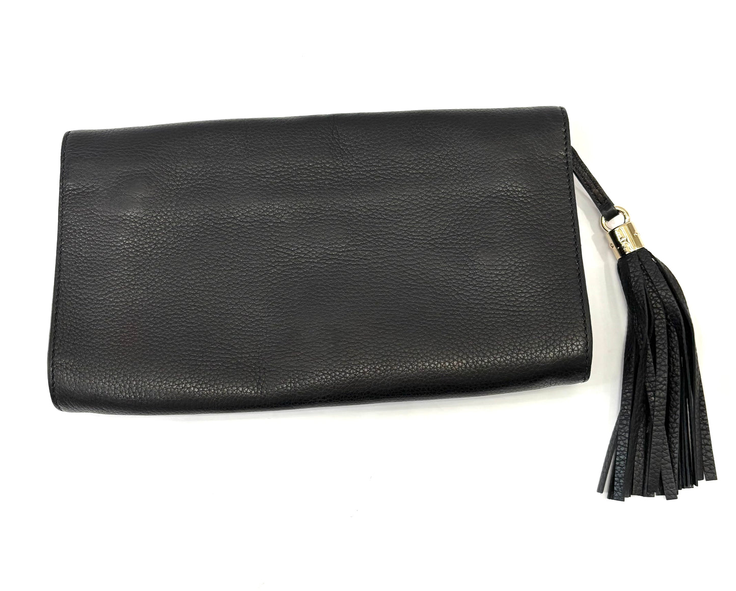 GUCCI PEBBLED CALFSKIN LEATHER MEDIUM SOHO CLUTCH BAG