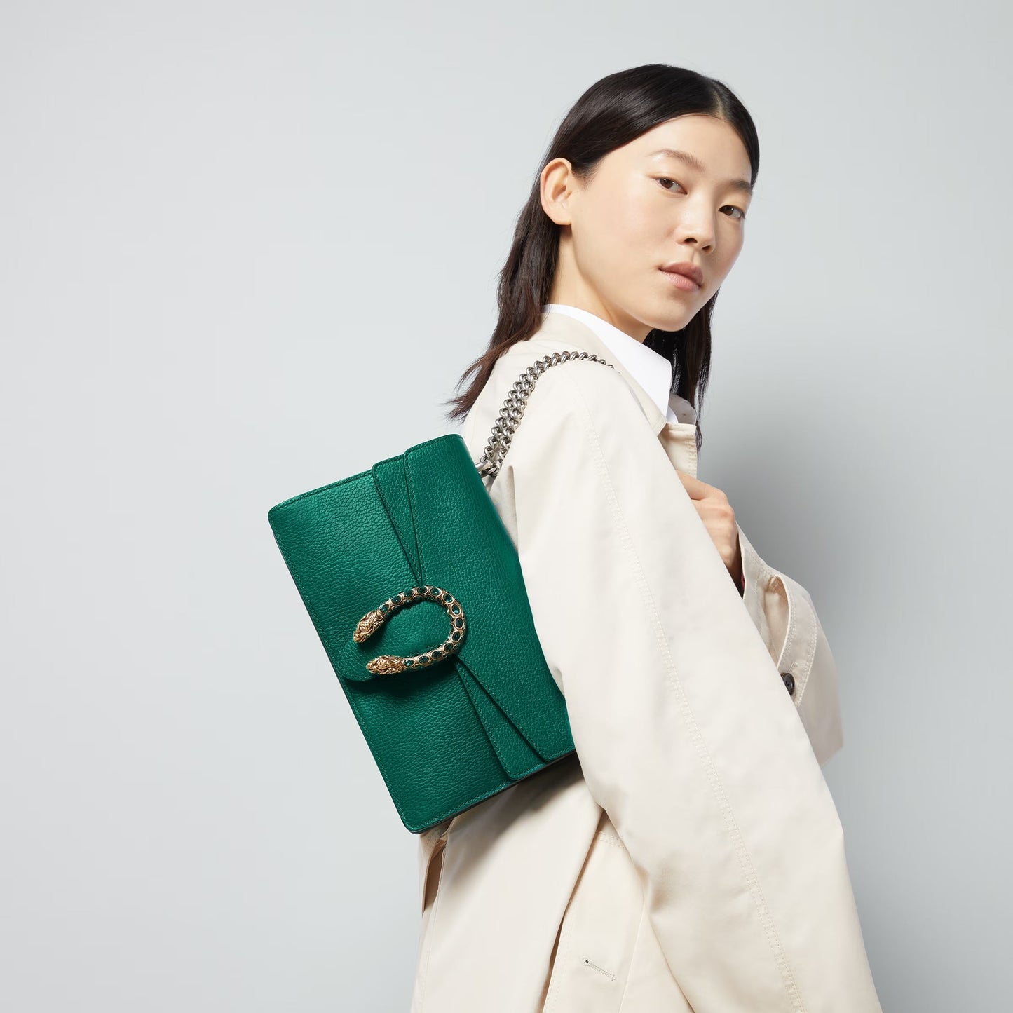 GUCCI DIONYSUS PEBBLED LEATHER SMALL SHOULDER BAG