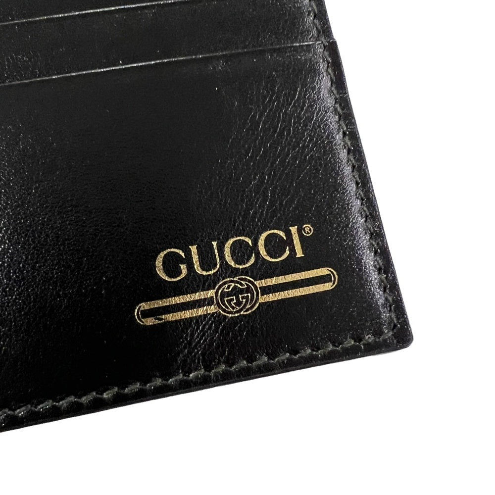 GUCCI PLUTONE CALFSKIN LEATHER LOGO CARD CASE
