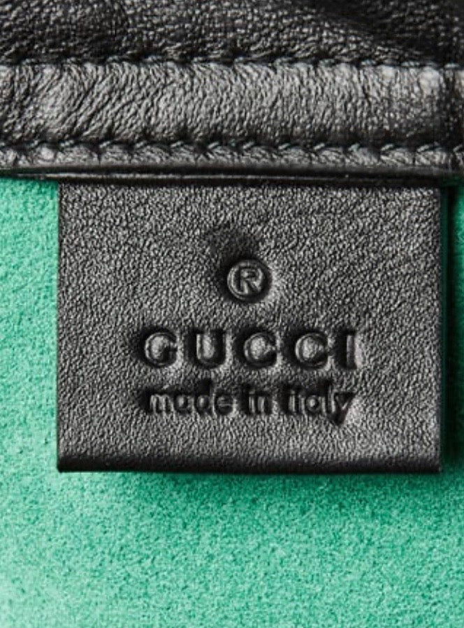 GUCCI CALFSKIN PRINTED DRAWSTRING BACKPACK