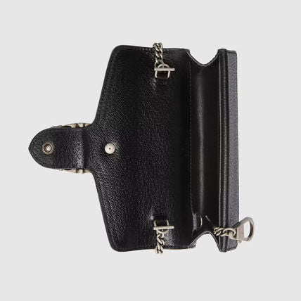 GUCCI GG MONOGRAM BLACK DENIM SUPER MINI DIONYSUS SHOULDER BAG