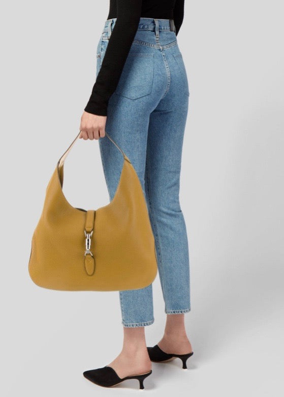 GUCCI SOFT CALFSKIN LEATHER LARGE JACKIE HOBO BAG