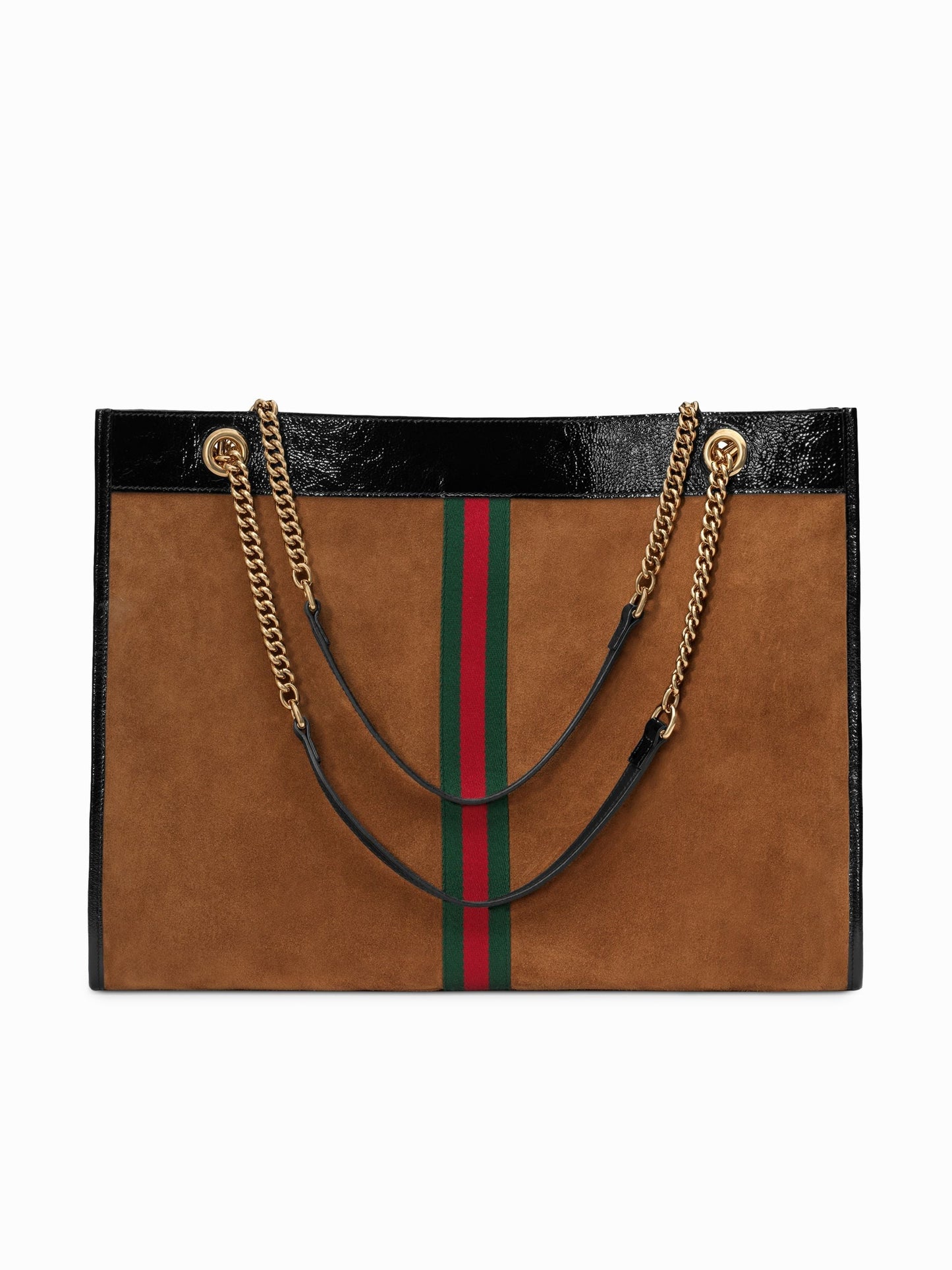 GUCCI BROWN SUEDE TIGER WEB RAJAH LARGE TOTE BAG
