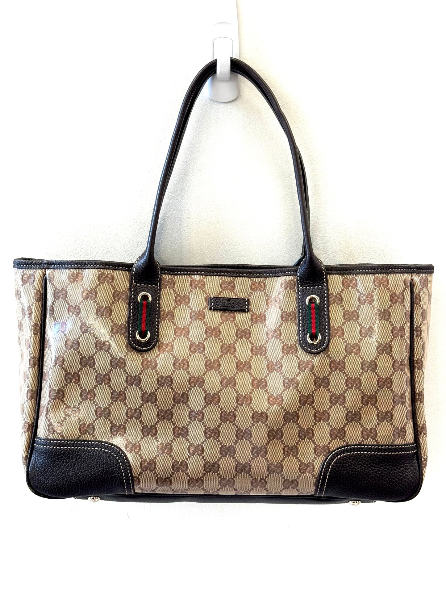 GUCCI GG WEB SHERRY LINE PRINCY RIBBON TOTE BAG
