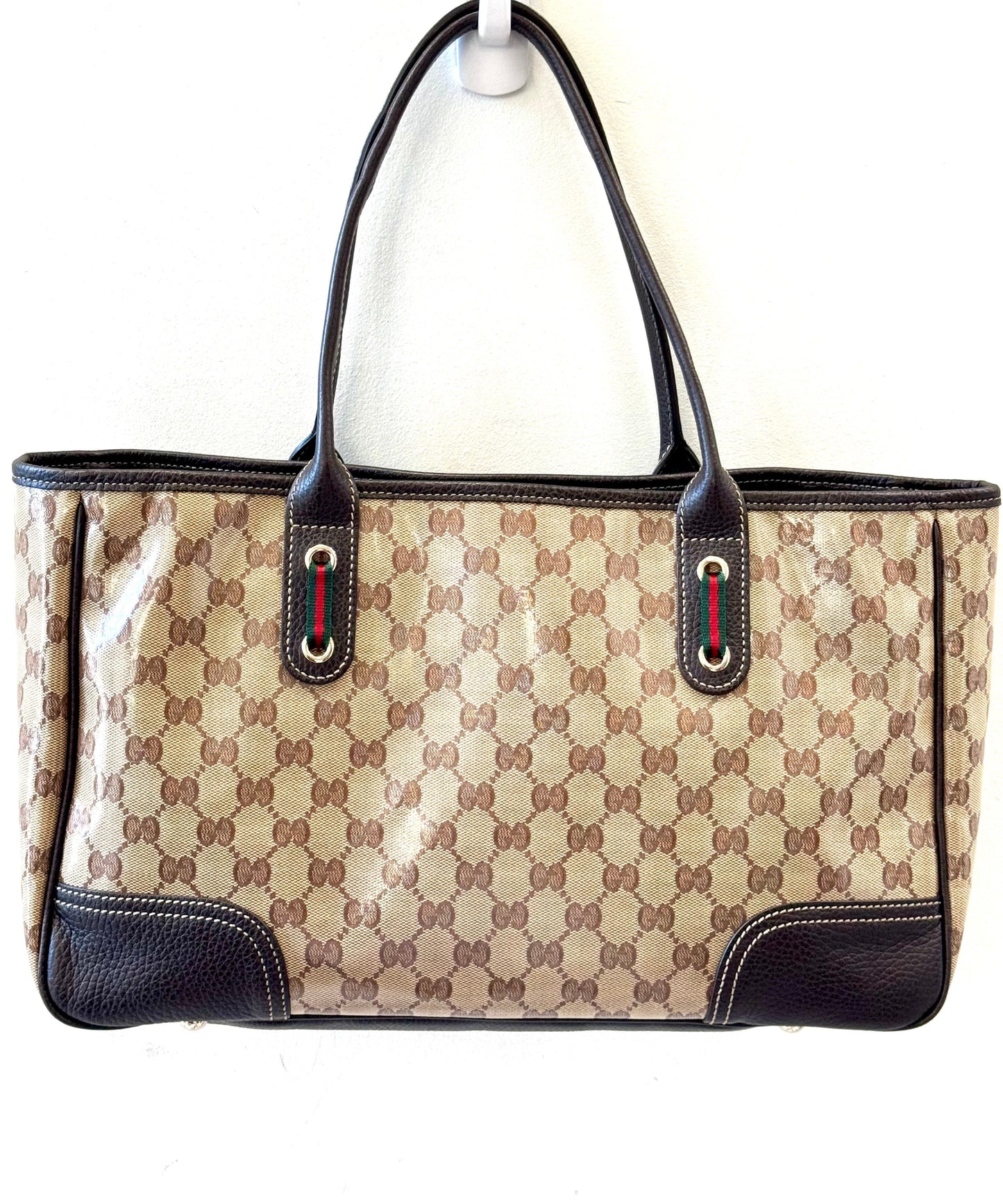 GUCCI GG WEB SHERRY LINE PRINCY RIBBON TOTE BAG