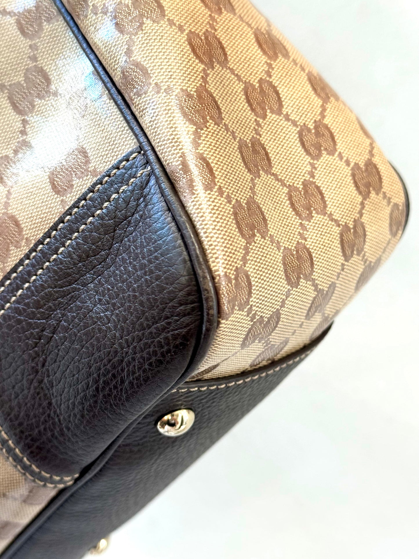 GUCCI GG WEB SHERRY LINE PRINCY RIBBON TOTE BAG