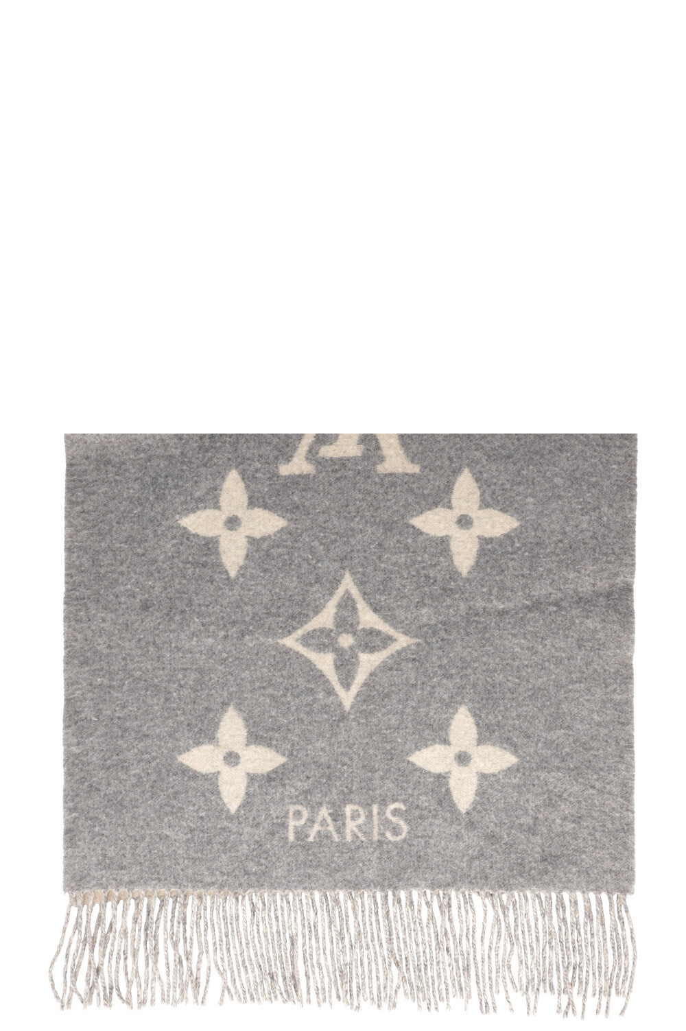 LOUIS VUITTON Reykjavik Scarf Cashmere Grey Ivory